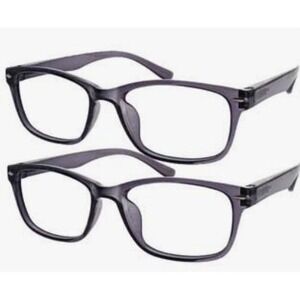 M+ Blue Light Adrian Cryg Reading Glasses 2-Pack‎ +2.50 Black NEW
